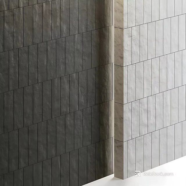 Floor Tiles With Textured Surface In Gray And Light Tones Neatly Arranged For Modern Spaces 3d model 