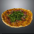 Delicious Pizza Topped With Prosciutto Fresh Arugula Melted Cheese And Crispy Crust