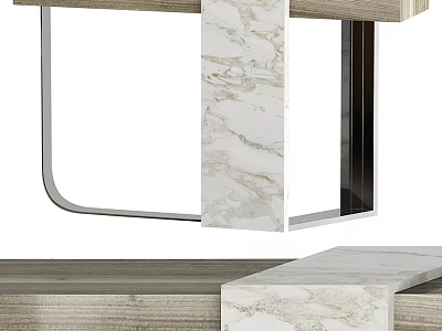 Elegant Modern Console Table With Marble Surface And Metal Frame Design 3d model