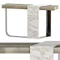 Elegant Modern Console Table With Marble Surface And Metal Frame Design 3d model