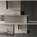 Modern Kitchen Interior With Sleek Gray Cabinets Island Countertop And Sink