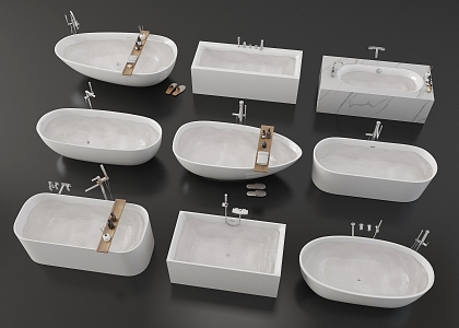 Bathtub Bidet Integrated Bathtub Independent Bathtub Round Bathtub GROHE Bathtub Ergonomic Bathtub Bathroom toiletries Slippers 3d model