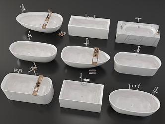 Bathtub Bidet Integrated Bathtub Independent Bathtub Round Bathtub GROHE Bathtub Ergonomic Bathtub Bathroom toiletries Slippers 3d model