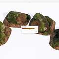 Mossy Stones And Wooden Accents For Rustic Natural Landscape Design