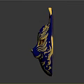 Traditional Blue Fox Mask With Gold Accents And Ornate Patterns For Home Decor