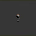 Artillery Shell Weapon With Black And Gold Color On Wheeled Stand Base