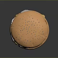 Delicious Golden Hamburger With Sesame Seed Bun Juicy Patty And Melted Cheese