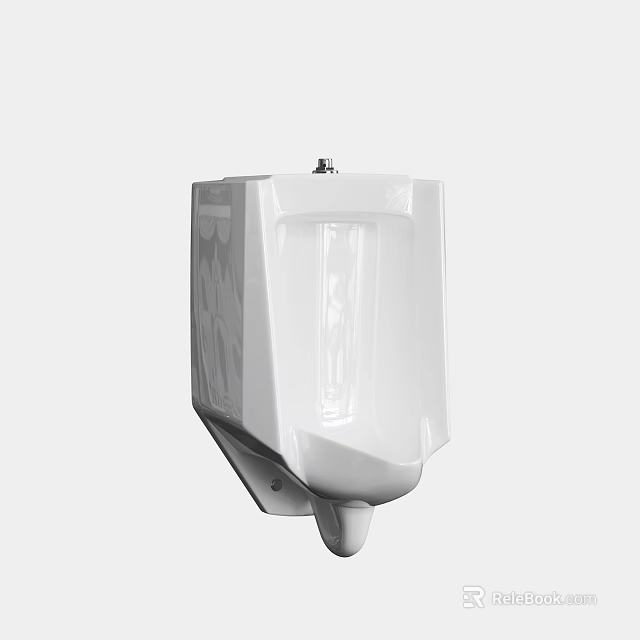Modern White Wall mounted Urinal With Ceramic Finish Bathroom Design 3d model