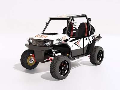 Car crossing off-road vehicle 3d model