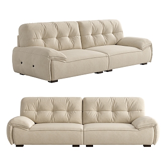 modern double sofa cream sofa 3d model