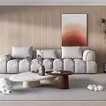 Modern sofa coffee table combination 3d model