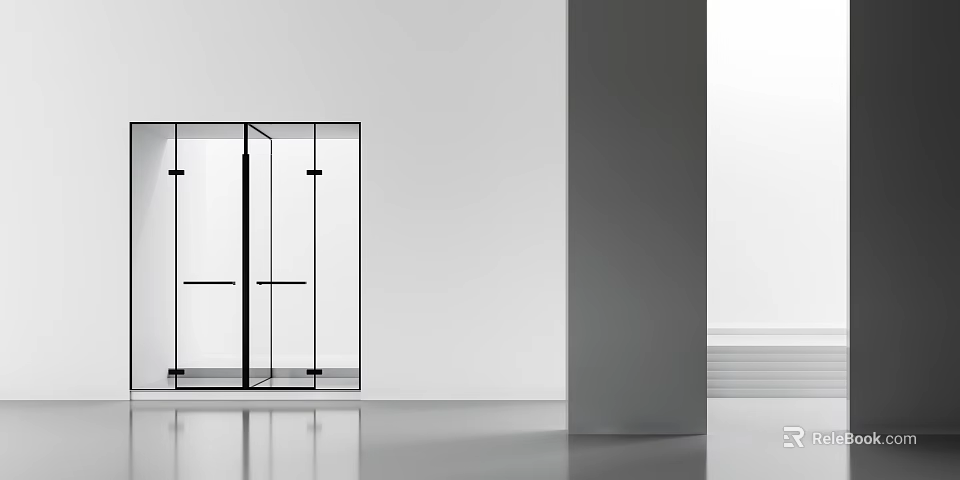 Modern Minimalist Decorative Ornament Set With Glass Accents And Metal Frame For Elegant Interior 3d model 