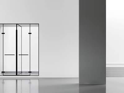 Modern Minimalist Decorative Ornament Set With Glass Accents And Metal Frame For Elegant Interior 3d model