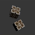 Decorative Metallic Cubes With Intricate Patterns And Letter A Design For Home Decor