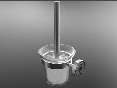 Durable Metal Hook With Transparent Cup Shaped Base And Side Mounting Component For Hanging 3d model