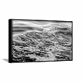 Stunning Black and White Ocean Waves Landscape Painting With Foamy Water Details