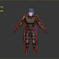 Woman As 3D Model In Military Uniform With Tactical Gear And Metal Green Armor