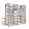 Stainless Steel Industrial Frame With Multiple Shelves And Control Panel 3d model