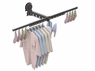 Retractable Hanger Balcony Hanger Suction Hanger Furniture Combination 3d model