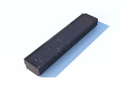 Solid Durable Black Rectangular Metal Component With Surface Holes For Industrial Use 3d model
