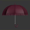 Pink Umbrella With Frilled Edges And Stylish Design For Daily Use