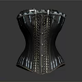 Black Corset Featuring Intricate Lace Details And Decorative Lacing Design