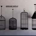Birdcage Decorative Ornament Set with Various Sizes and Hanging Designs for Home