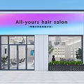 Modern Beauty Hair Salon Interior With Styling Chairs Mirrors And Green Plants