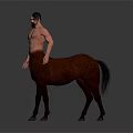 Mythical Centaur Creature With Muscular Male Torso And Brown Horse Body