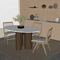 Modern Dining Table and Chair 3d model