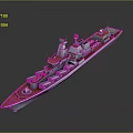 Realistic Warship Model Display With Detailed Hull Deck Weapon Systems And Scale Features 3d model