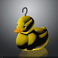 Yellow Rubber Duck Furniture Decor With Orange Beak Hook And Soft Plush Material