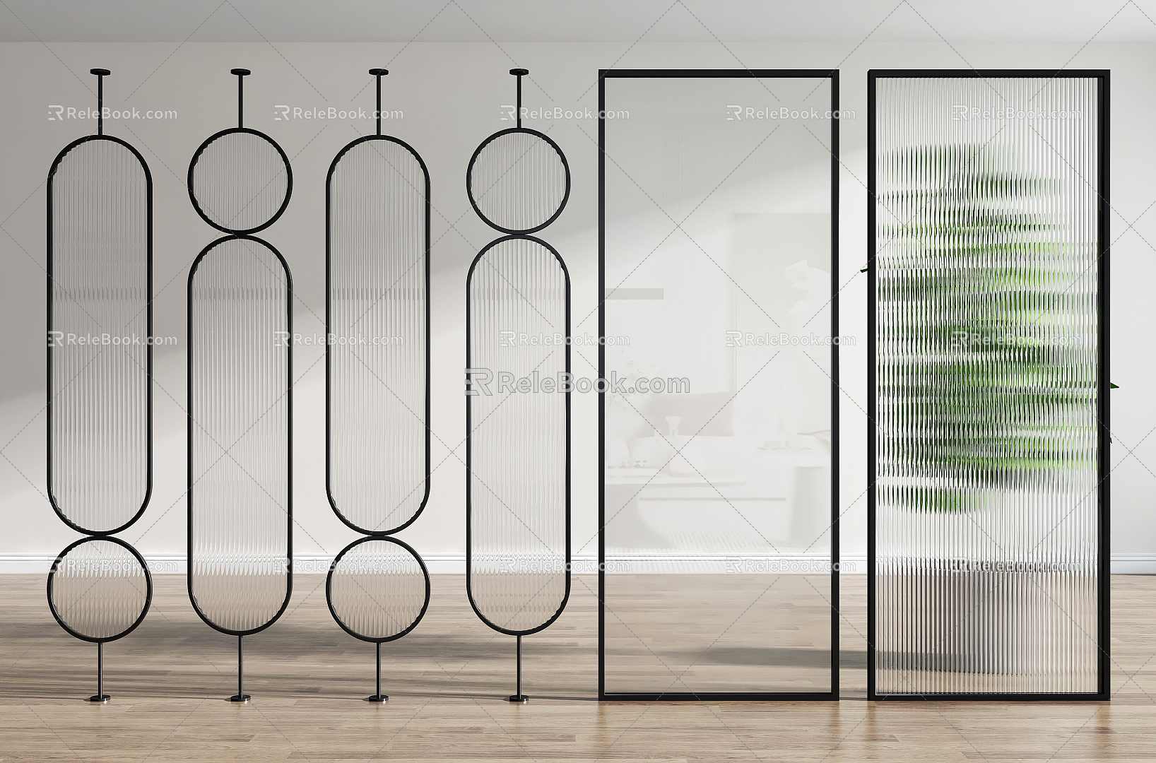 Modern partition glass partition 3d model