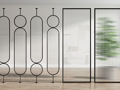 Modern partition glass partition 3d model