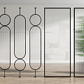 Modern partition glass partition 3d model