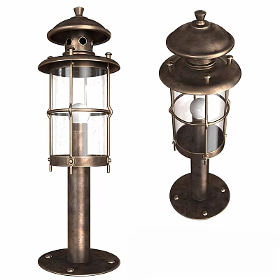 Vintage Metal Floor Lamp With Glass Shade And Classic Stand Design 3d model