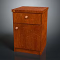 Classic Brown Wooden Cabinet With Natural Wood Grain Two Drawers And Round Knobs