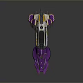 Futuristic Purple Racing Car With White And Yellow Accents Sleek Streamlined Design