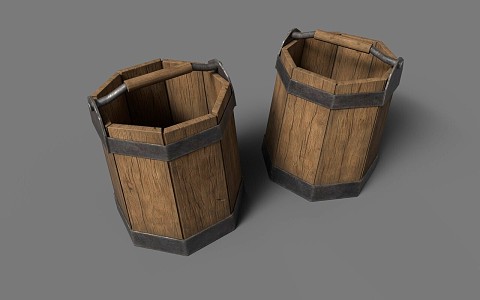 modern wooden barrel 3d model