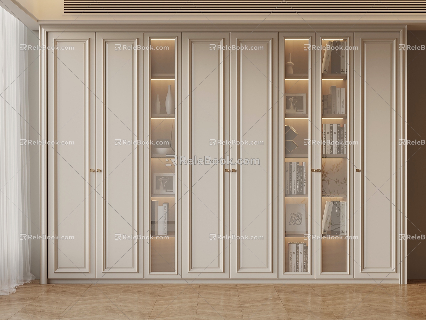 016 bookcase modern bookcase 3d model