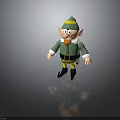 3D Elf Character With Green Hat Pointed Ears Orange Beard White Cuffs And Yellow Pants