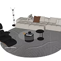 Sofa Coffee Table Combination Coffee Table Type Sofa Leisure Chair Floor Lamp 3d model