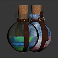 Colorful Decorative Glass Bottles With Cork Stoppers And Leather Straps For Home Use