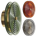 Modern Wall Lamps with Colorful Glass Shades and Brass Bases