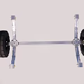 Heavy Duty Metal Trailer Chassis With Large Wheels And Axle Components