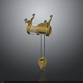 Yellow Mechanical Hoist Equipment with Steel Cable Drum and Lifting Hook