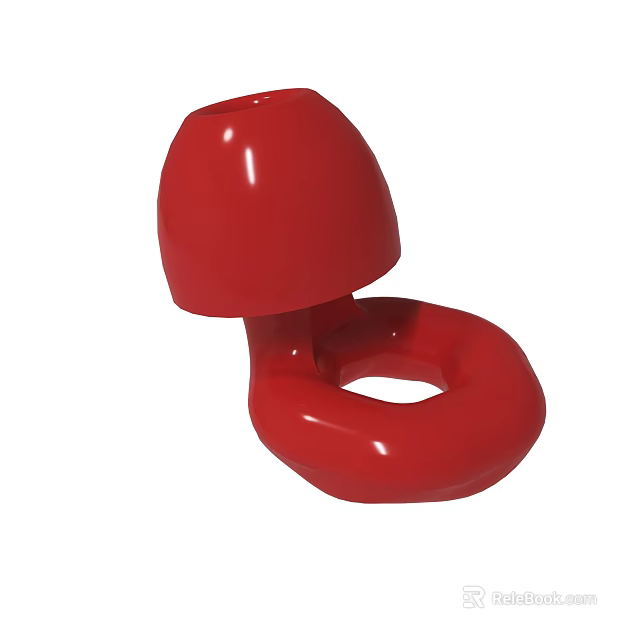 Red Plastic Kid's Toilet Seat With Smooth Surface And Comfortable Design 3d model