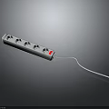 Electronic Power Strip With Multiple Sockets White Design And Long Cable