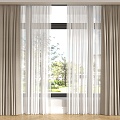 Modern Curtain Cream Wind Curtain Silent Wind Curtain Living Room Curtain Bedroom Curtain Floor Lamp Cloth Curtain Gauze Curtain 3d model