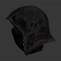Gray Distressed Hooded Mask With Bloodstains For Cosplay Costume Accessory